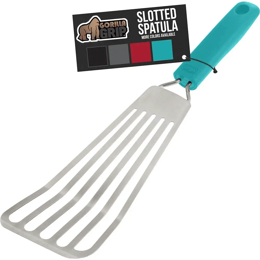 Buy Yours TODAY! Thin-Edged Design Ideal For Turning & Flipping To Enhance Frying & Grilling Multi-Purpose Slotted Turner Fish Spatula AdeptChef Stainless Steel Sturdy Handle 