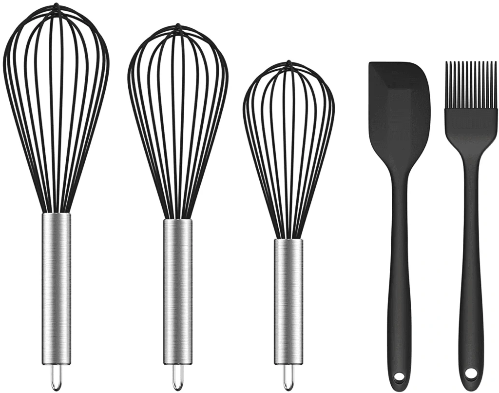 Ouddy 5 Pack Silicone Whisk Set