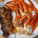 Steak shrimp and crab