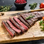 grilled steak on a cutting board